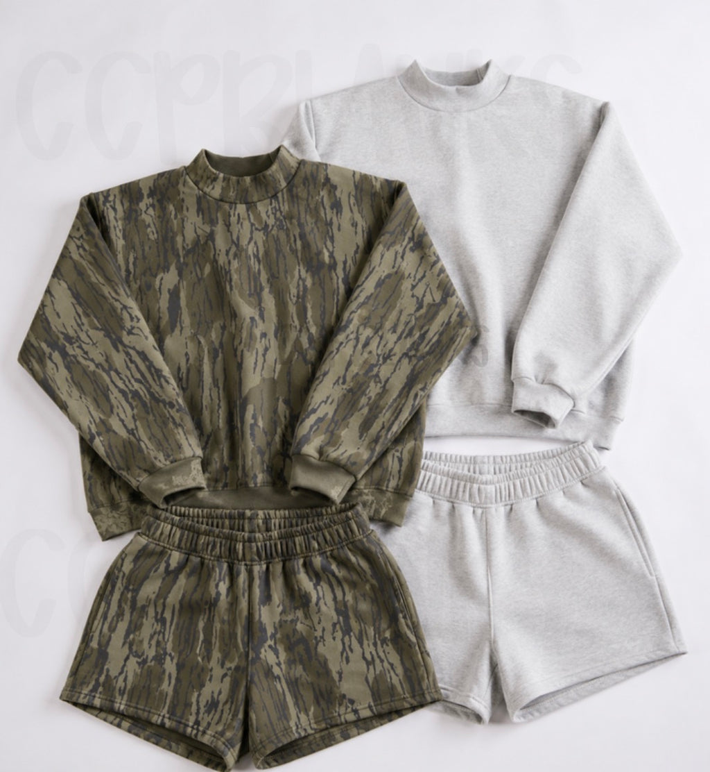 Solid Mock Neck Sets