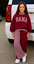 Gingham Mock Neck Sets
