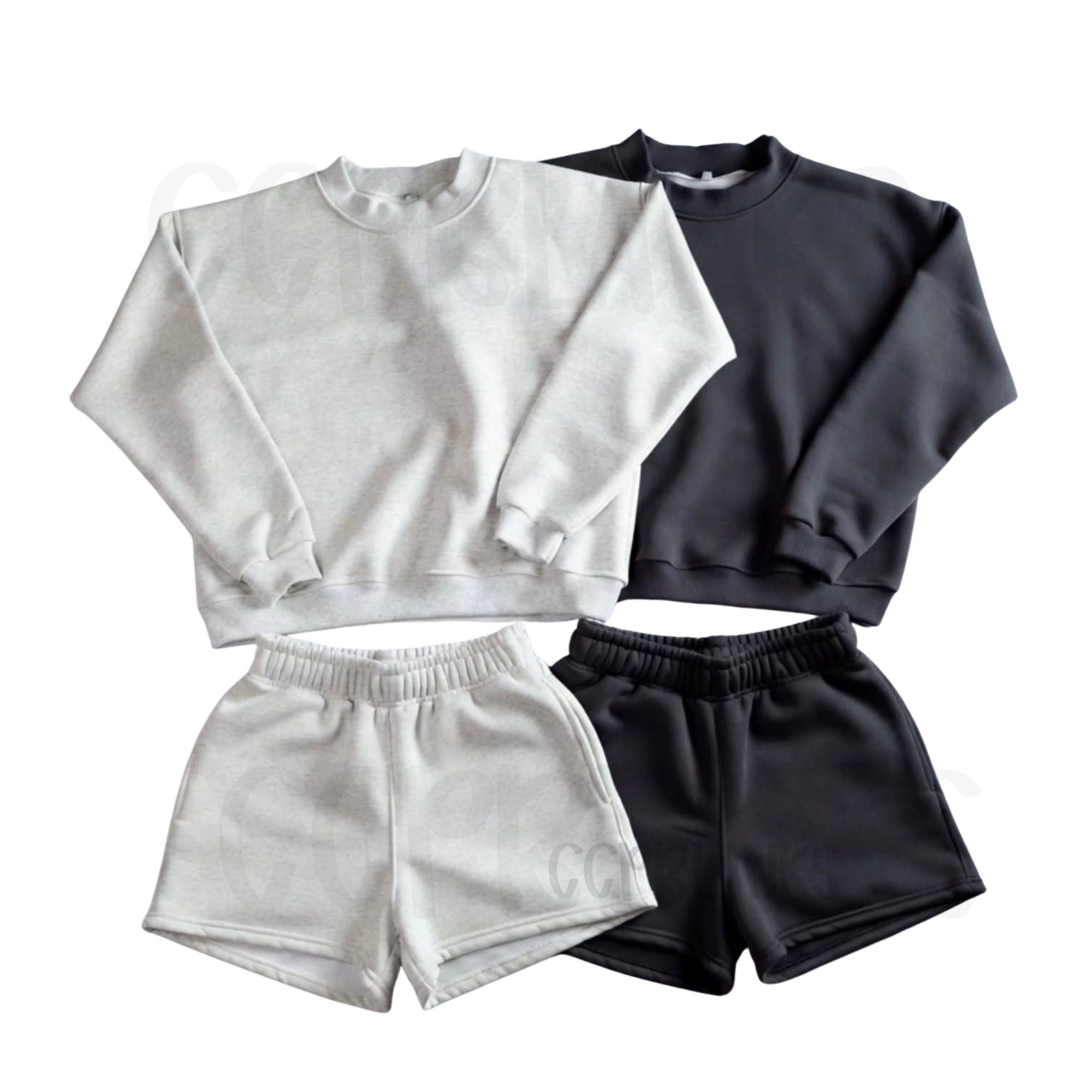 Solid Mock Neck Sets