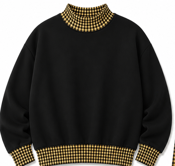 Gingham Mock Neck