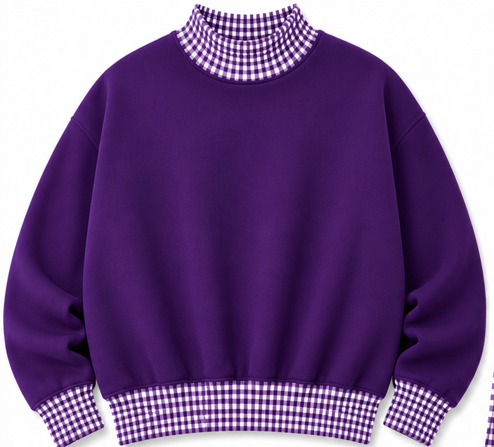 Gingham Mock Neck