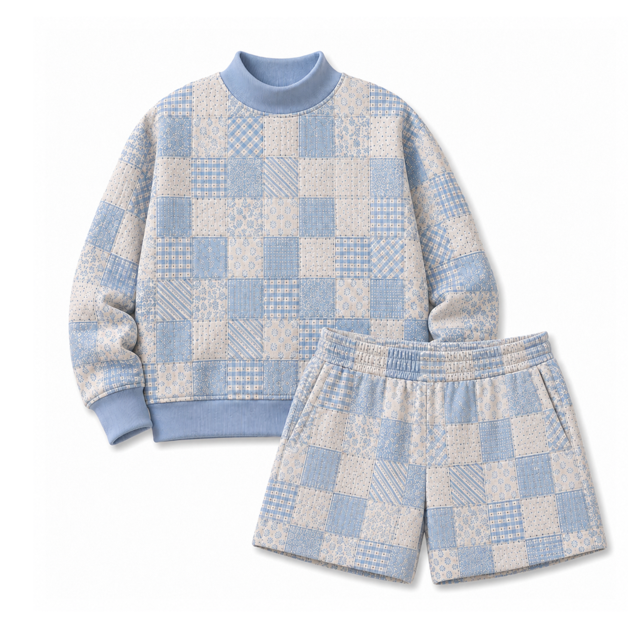 Patchwork Mockneck Sets