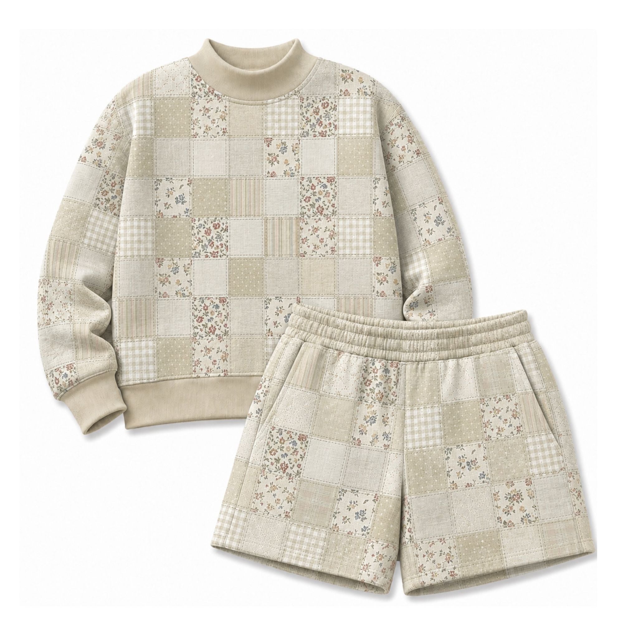 Patchwork Mockneck Sets