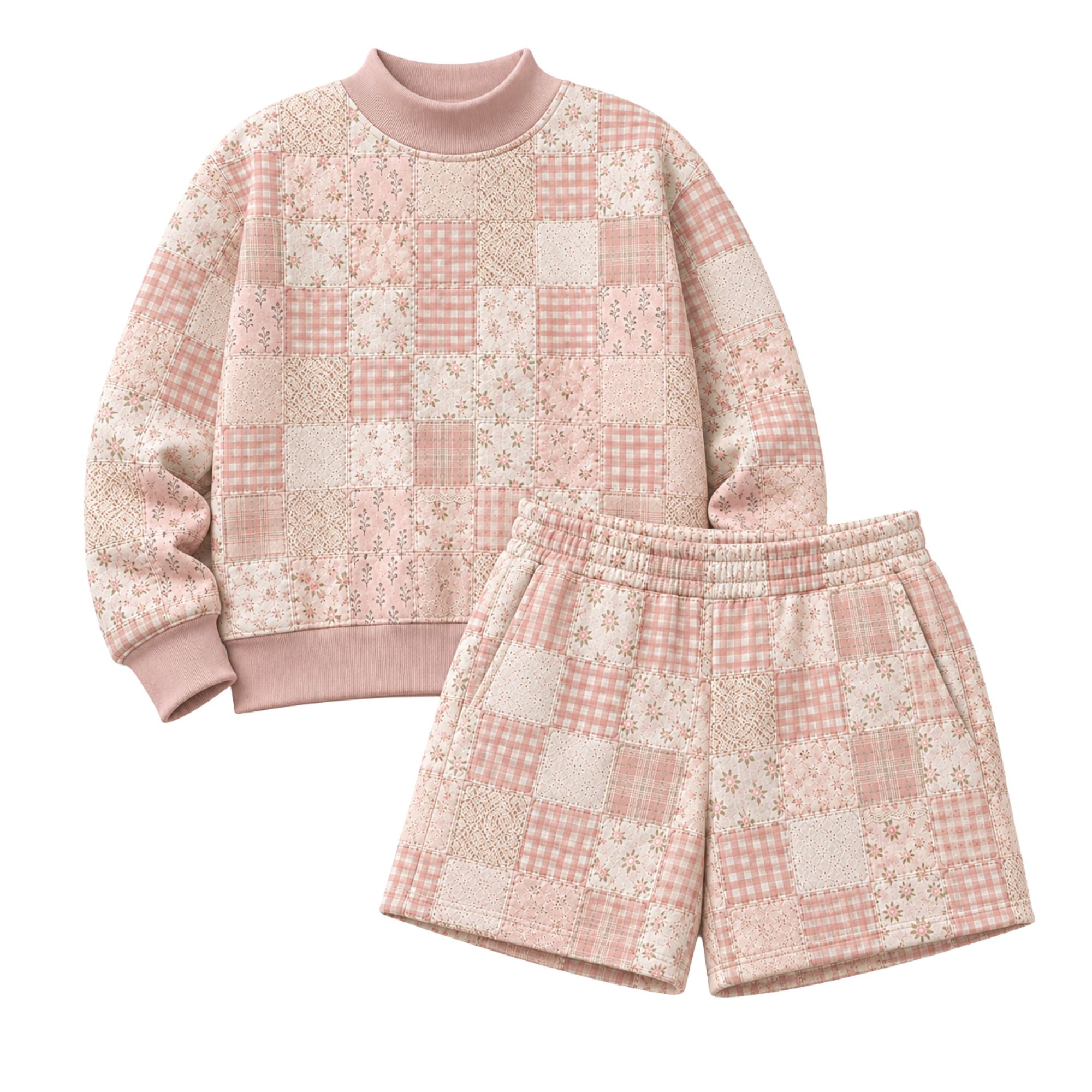 Patchwork Mockneck Sets
