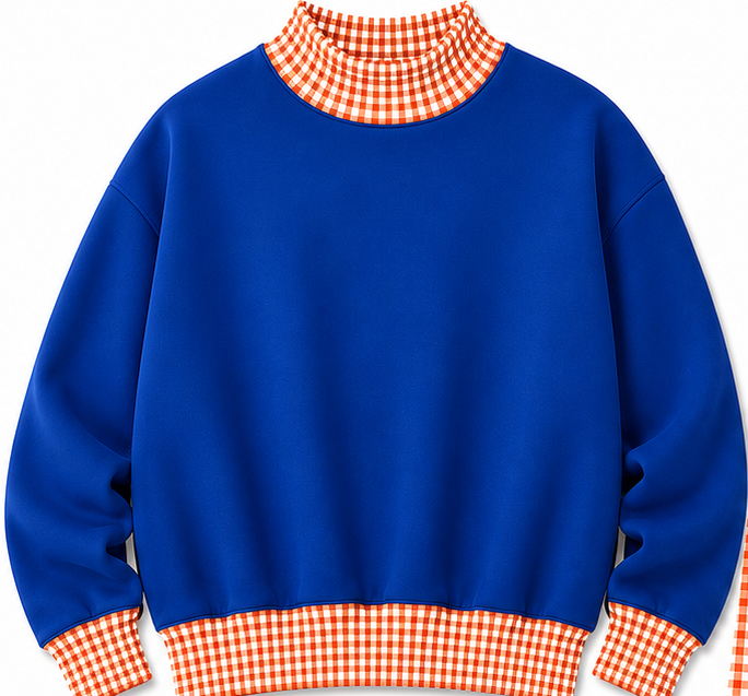 Gingham Mock Neck
