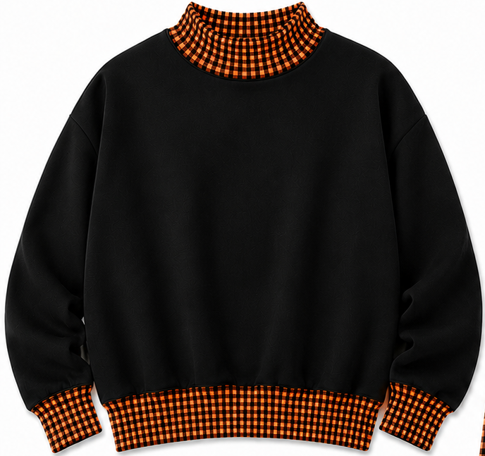 Gingham Mock Neck