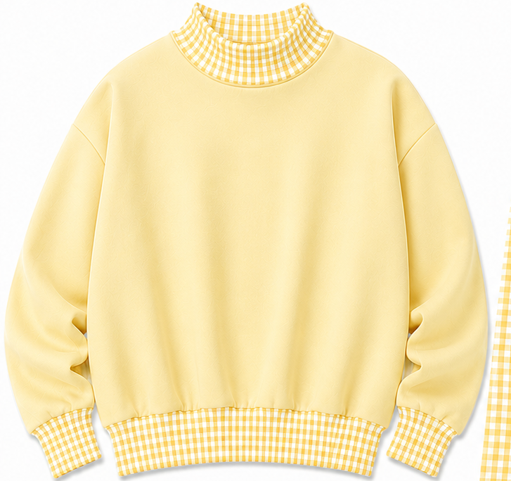 Gingham Mock Neck