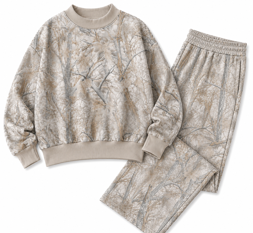 Solid Mock Neck Pants Set
